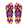 Yellow Flower Moving Optical Illusion Flip Flops