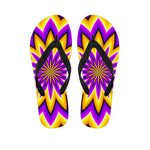 Yellow Flower Moving Optical Illusion Flip Flops