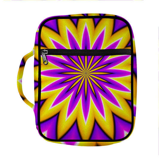 Yellow Flower Moving Optical Illusion Front Pocket Bible Bag
