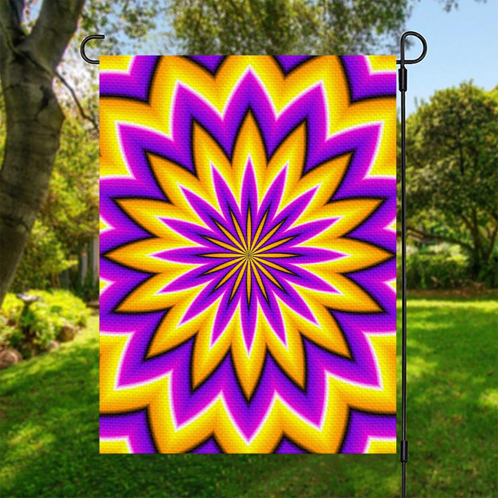 Yellow Flower Moving Optical Illusion Garden Flag