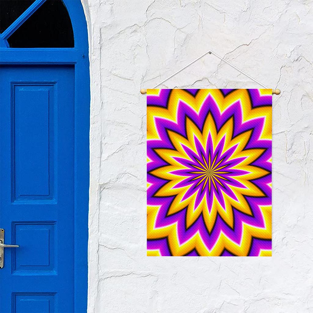 Yellow Flower Moving Optical Illusion Garden Flag