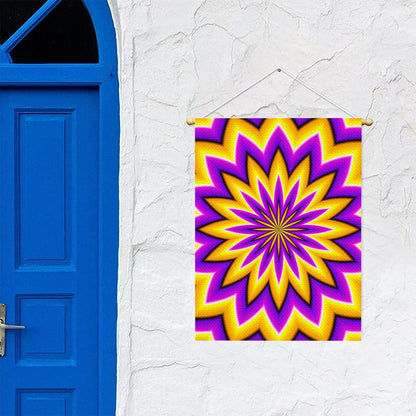 Yellow Flower Moving Optical Illusion Garden Flag