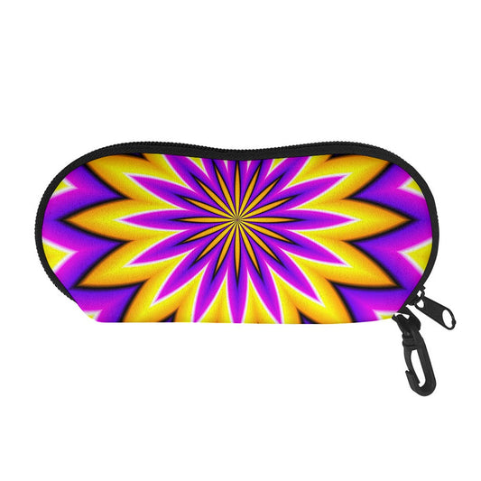 Yellow Flower Moving Optical Illusion Glasses Case