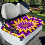 Yellow Flower Moving Optical Illusion Golf Cart Seat Cover