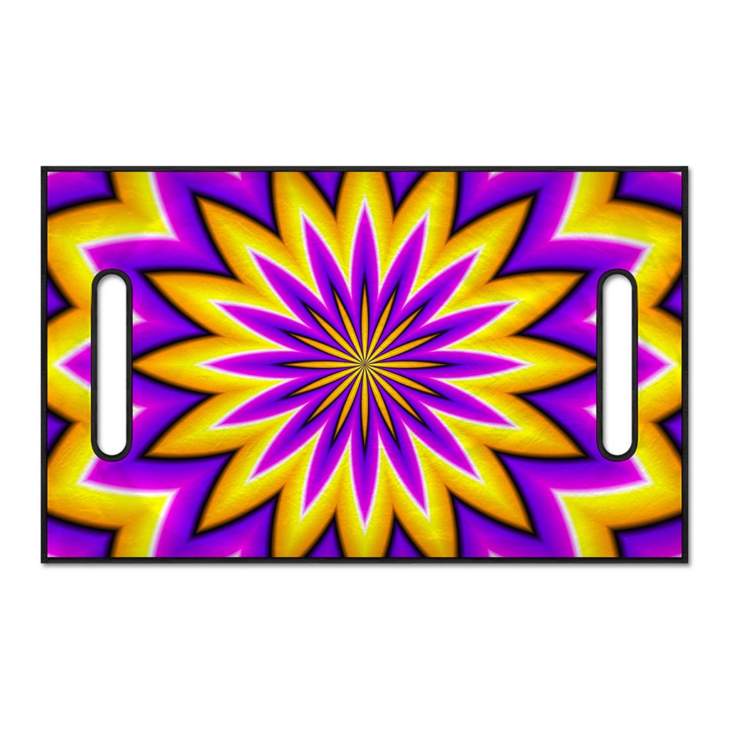 Yellow Flower Moving Optical Illusion Golf Cart Seat Cover