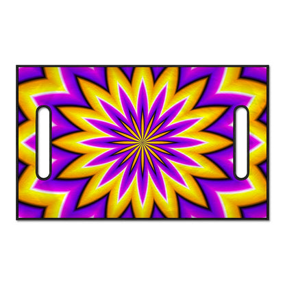 Yellow Flower Moving Optical Illusion Golf Cart Seat Cover