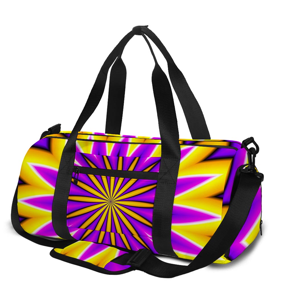 Yellow Flower Moving Optical Illusion Gym Bag