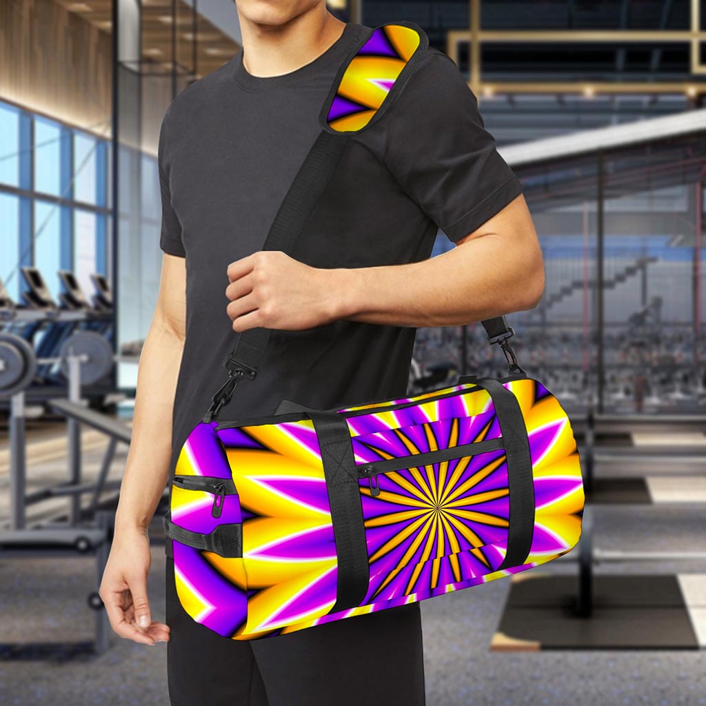 Yellow Flower Moving Optical Illusion Gym Bag