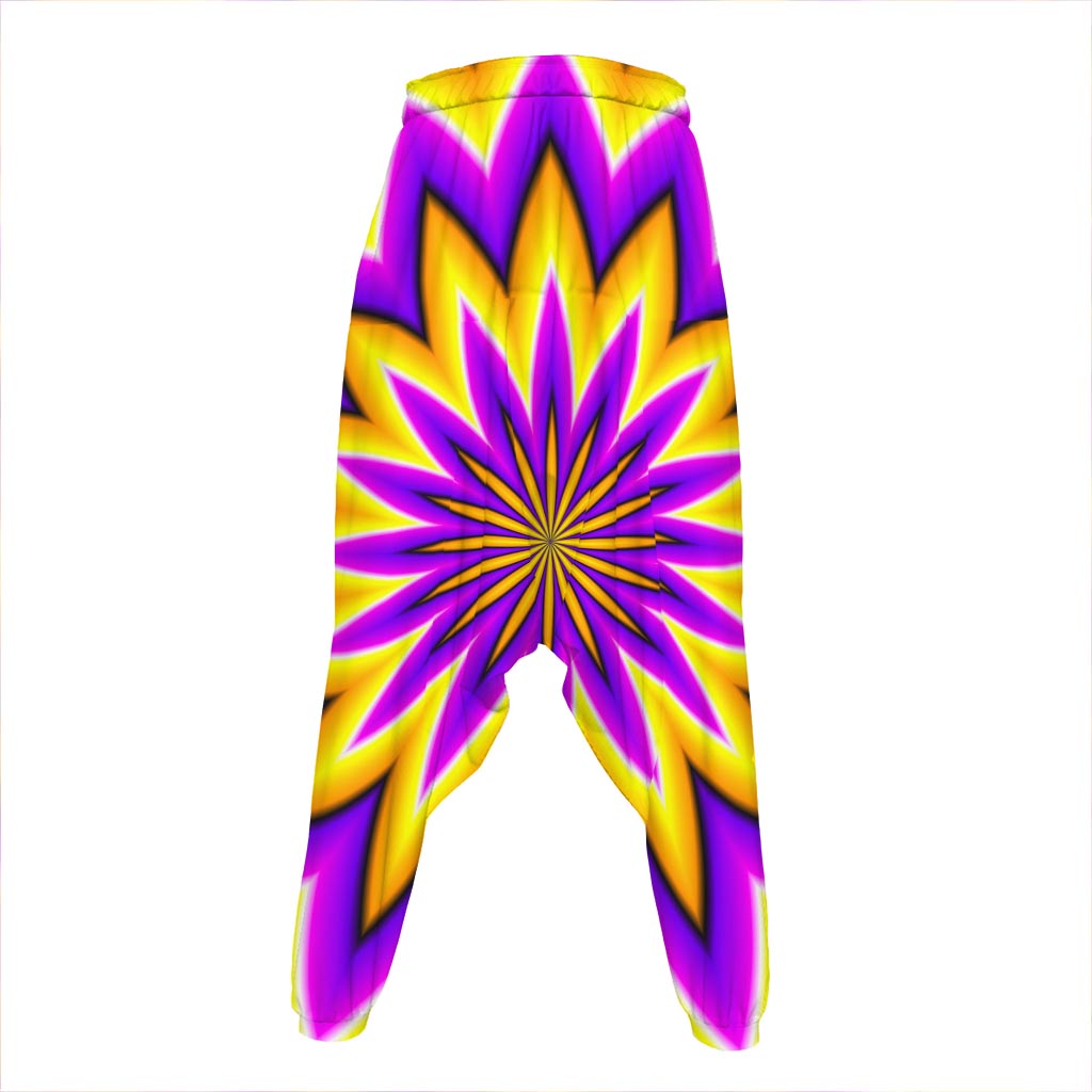 Yellow Flower Moving Optical Illusion Hammer Pants