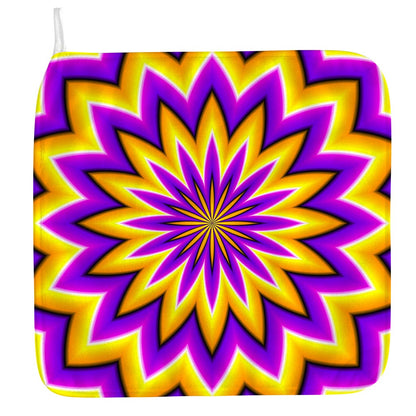 Yellow Flower Moving Optical Illusion Hand Towel