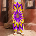 Yellow Flower Moving Optical Illusion Harem Pants