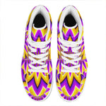 Yellow Flower Moving Optical Illusion High Top Leather Sneakers