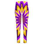 Yellow Flower Moving Optical Illusion High-Waisted Pocket Leggings
