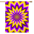 Yellow Flower Moving Optical Illusion House Flag
