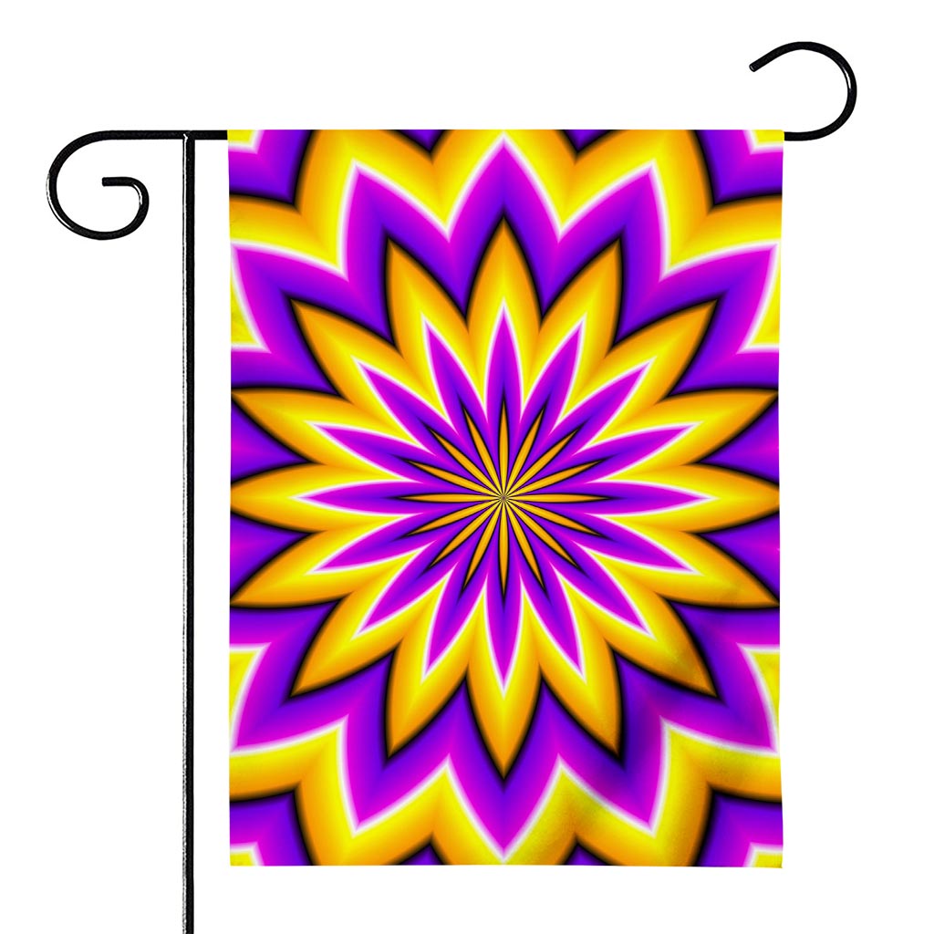 Yellow Flower Moving Optical Illusion House Flag