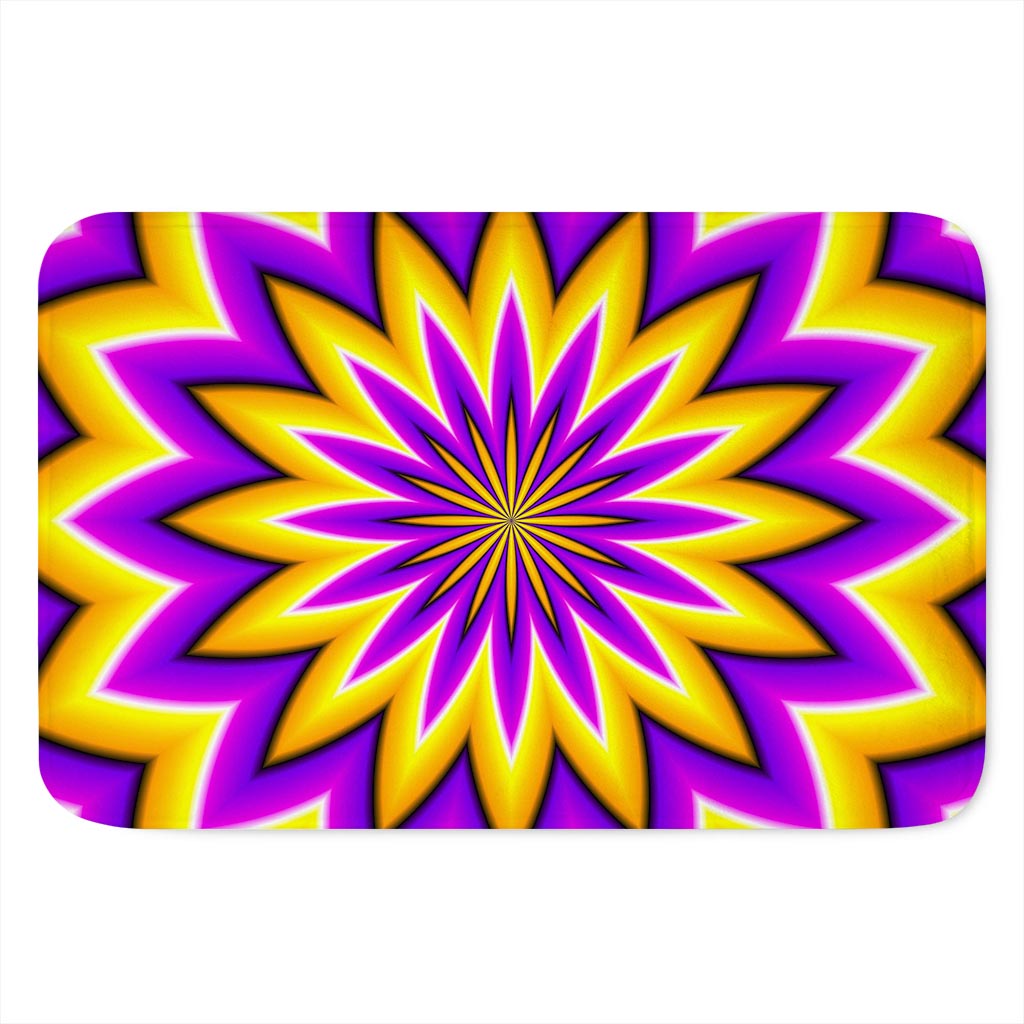 Yellow Flower Moving Optical Illusion Indoor Door Mat