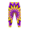 Yellow Flower Moving Optical Illusion Jogger Pants
