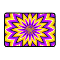 Yellow Flower Moving Optical Illusion Kitchen Mat