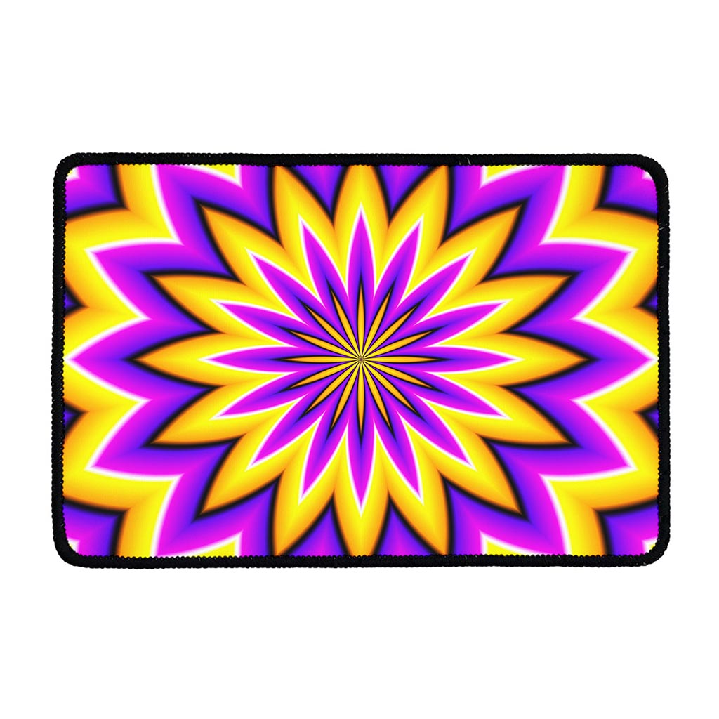 Yellow Flower Moving Optical Illusion Kitchen Mat