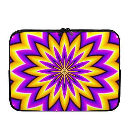 Yellow Flower Moving Optical Illusion Laptop Sleeve