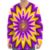 Yellow Flower Moving Optical Illusion Long Sleeve Baseball Jersey