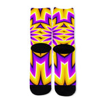 Yellow Flower Moving Optical Illusion Long Socks