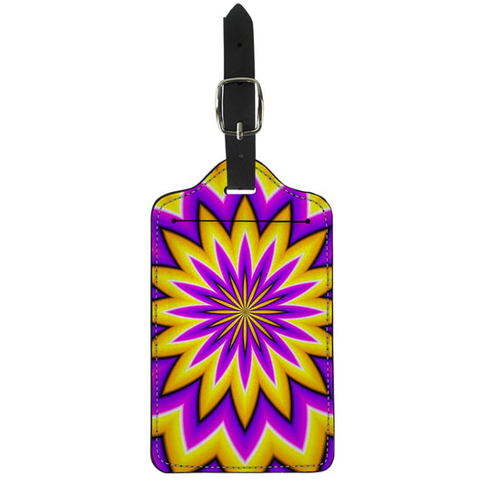Yellow Flower Moving Optical Illusion Luggage Tag