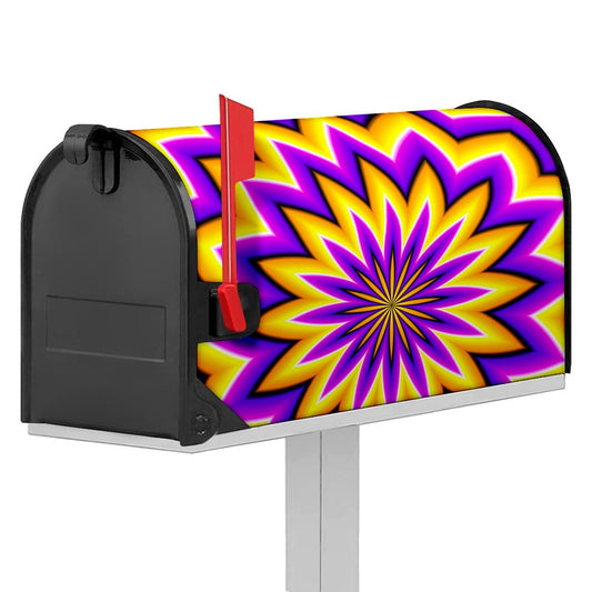 Yellow Flower Moving Optical Illusion Mailbox Cover