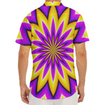 Yellow Flower Moving Optical Illusion Men's Deep V-Neck Shirt