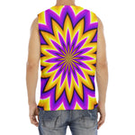 Yellow Flower Moving Optical Illusion Men's Fitness Tank Top