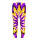 Yellow Flower Moving Optical Illusion Men's leggings
