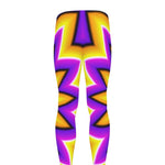 Yellow Flower Moving Optical Illusion Men's leggings