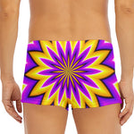 Yellow Flower Moving Optical Illusion Men's Short Boxer Briefs