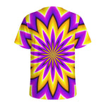 Yellow Flower Moving Optical Illusion Men's Sports T-Shirt