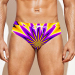 Yellow Flower Moving Optical Illusion Men's Swim Briefs