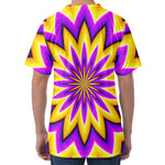 Yellow Flower Moving Optical Illusion Men's Velvet T-Shirt