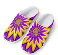 Yellow Flower Moving Optical Illusion Mesh Casual Shoes