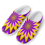 Yellow Flower Moving Optical Illusion Mesh Casual Shoes