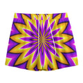 Yellow Flower Moving Optical Illusion Mesh Shorts