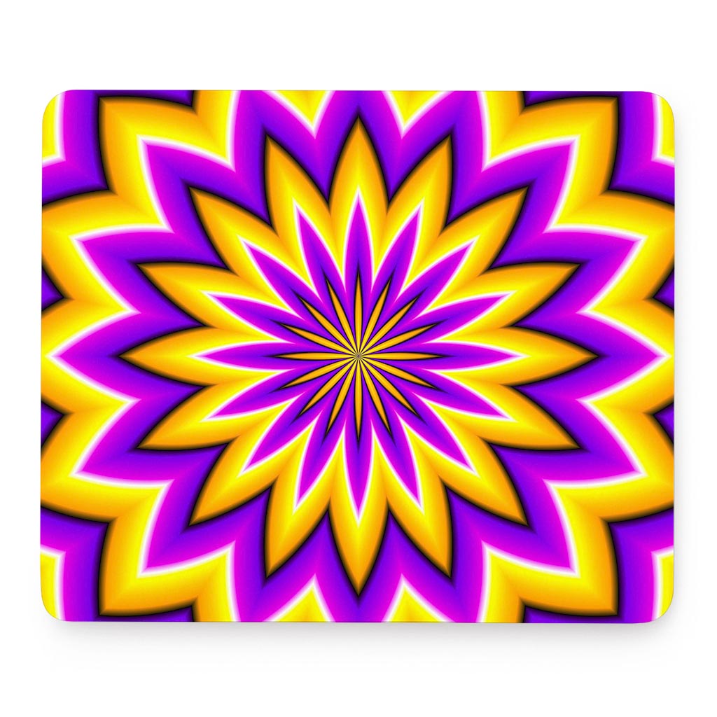Yellow Flower Moving Optical Illusion Mouse Pad