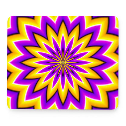 Yellow Flower Moving Optical Illusion Mouse Pad