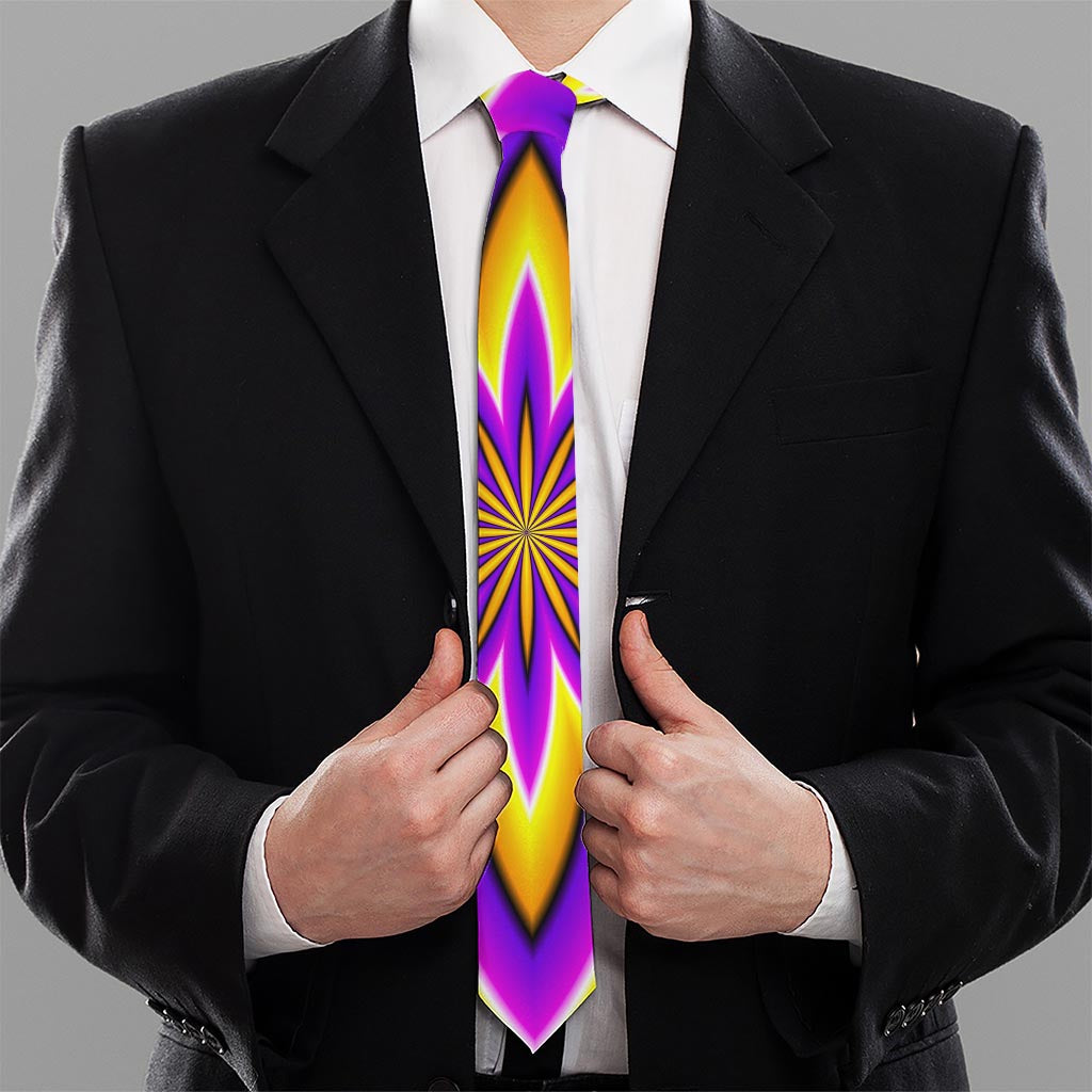 Yellow Flower Moving Optical Illusion Necktie