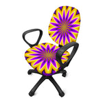 Yellow Flower Moving Optical Illusion Office Chair Cover