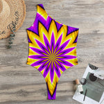 Yellow Flower Moving Optical Illusion One Shoulder Bodysuit