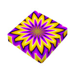 Yellow Flower Moving Optical Illusion Outdoor Seat Cushion Cover