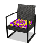 Yellow Flower Moving Optical Illusion Outdoor Seat Cushion Cover