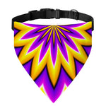 Yellow Flower Moving Optical Illusion Over The Collar Dog Bandana
