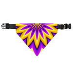Yellow Flower Moving Optical Illusion Over The Collar Dog Bandana