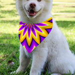 Yellow Flower Moving Optical Illusion Over The Collar Dog Bandana