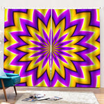 Yellow Flower Moving Optical Illusion Pencil Pleat Curtains